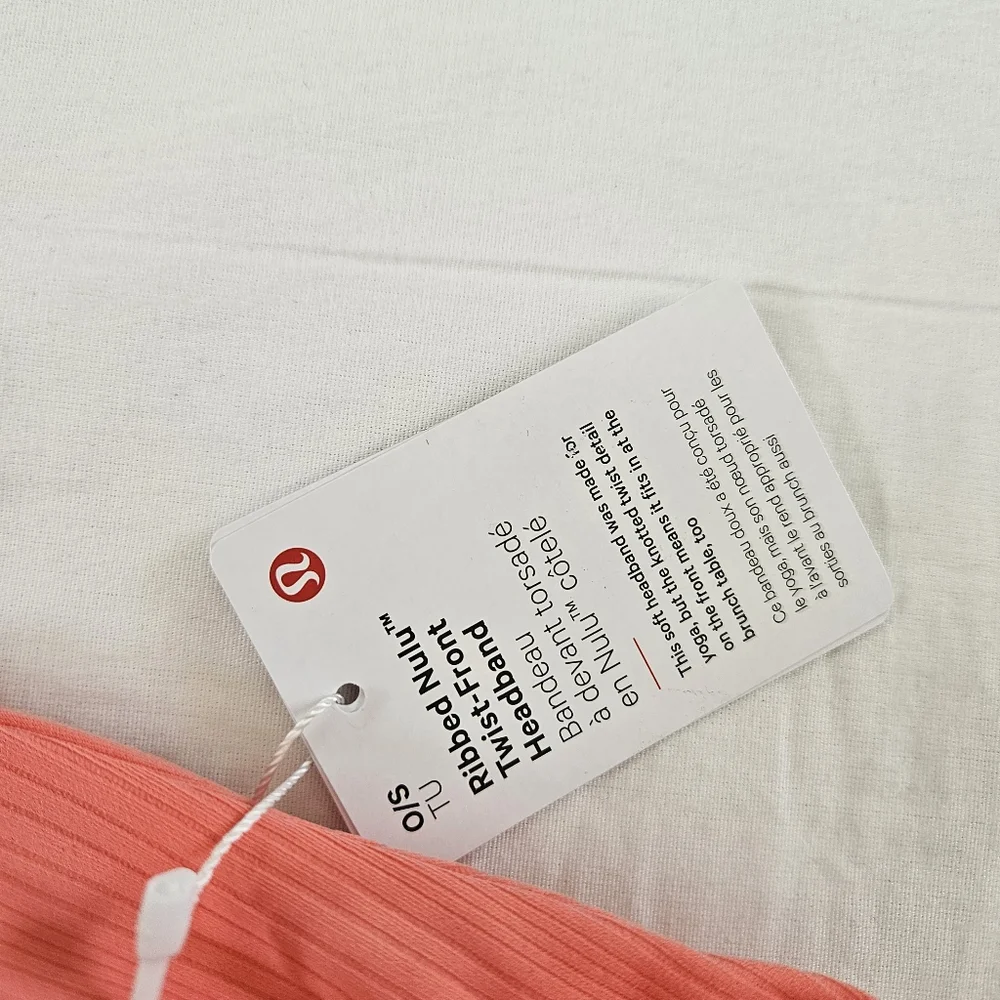 Lululemon Ribbed Nulu Twist-Front Headband RPCR Raspberry Cream